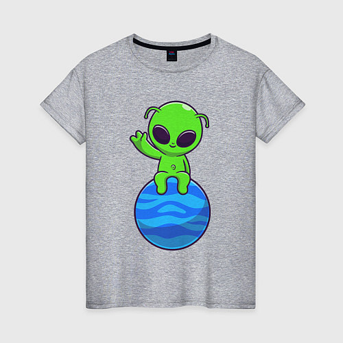 Женская футболка Привет от пришельца / Меланж – фото 1