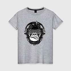 Женская футболка Music gorilla