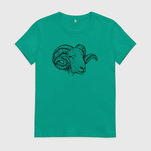 Женская футболка Голова барашка / Зеленый – фото 1