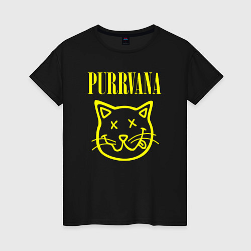 Женская футболка Purrvana / Черный – фото 1