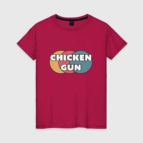 Женская футболка Chicken gun круги / Маджента – фото 1