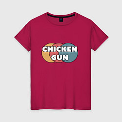 Футболка хлопковая женская Chicken gun круги, цвет: маджента