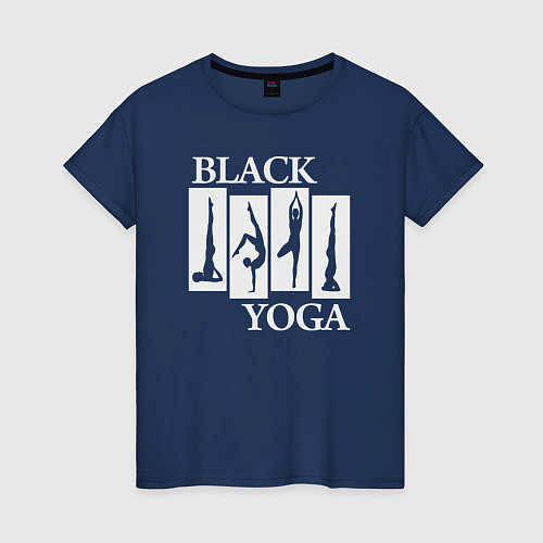 Женская футболка Black yoga / Тёмно-синий – фото 1