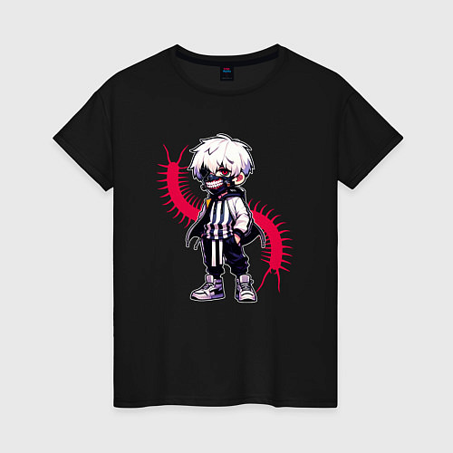 Женская футболка Токийский гуль - Кен Канеки / Черный – фото 1