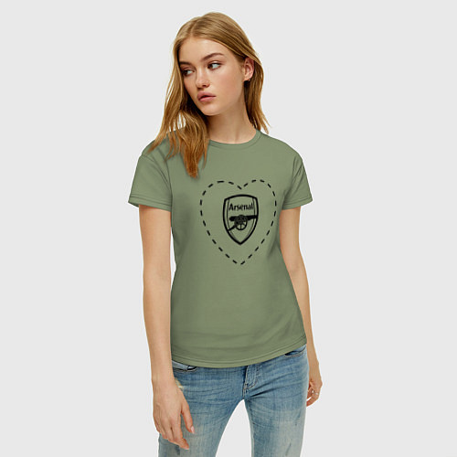 Женская футболка Лого Arsenal в сердечке / Авокадо – фото 3