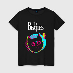 Женская футболка The Beatles rock star cat