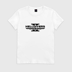 Футболка хлопковая женская Helldivers 2: Logo, цвет: белый