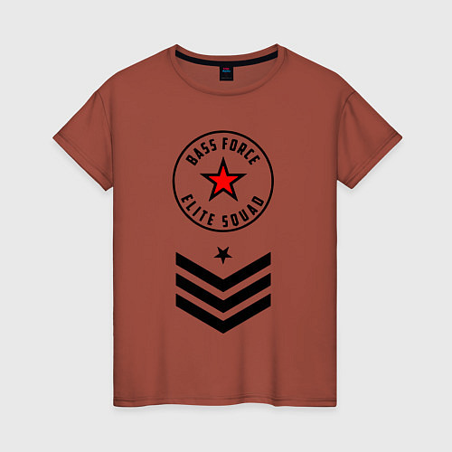 Женская футболка Сила басов - элитный отряд / Кирпичный – фото 1
