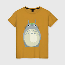 Футболка хлопковая женская Neighbor Totoro, цвет: горчичный