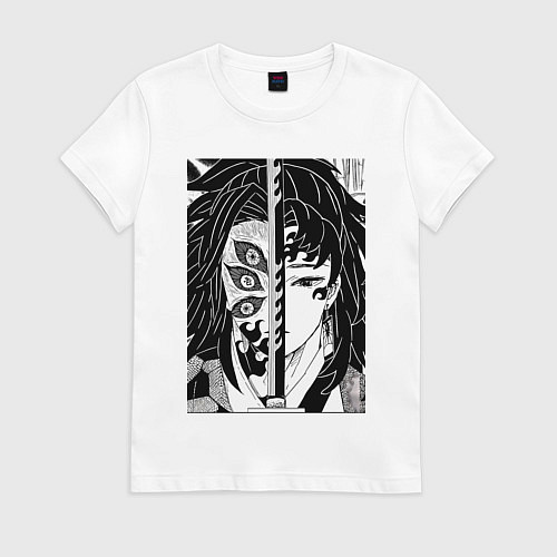 Женская футболка Клинок рассекающий демонов Ериичи Цугикуни Кокушиб / Белый – фото 1