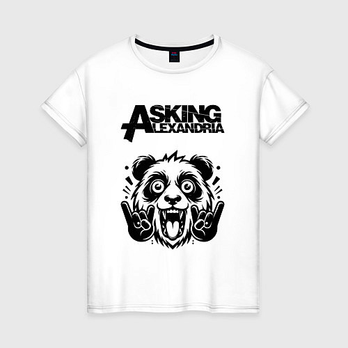 Женская футболка Asking Alexandria - rock panda / Белый – фото 1