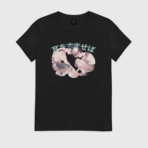 Женская футболка Шепот сердца - студия Гибли / Черный – фото 1