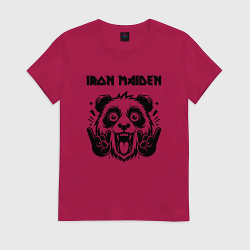 Женская футболка Iron Maiden - rock panda / Маджента – фото 1