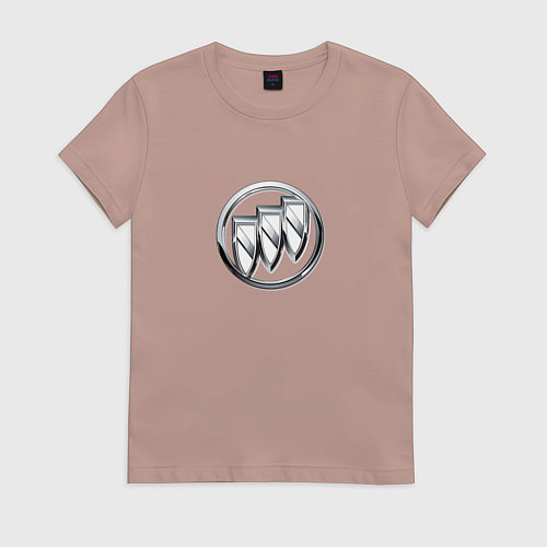 Женская футболка Buick logo металик / Пыльно-розовый – фото 1