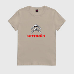 Футболка хлопковая женская Citroen авто спорт, цвет: миндальный