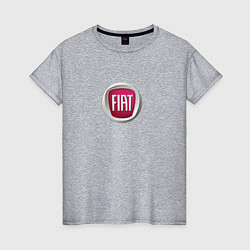 Футболка хлопковая женская FIAT sport auto logo, цвет: меланж