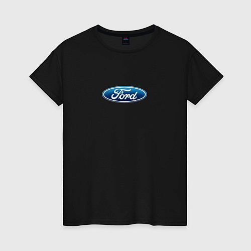 Женская футболка FORD авто спорт лого / Черный – фото 1