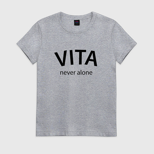 Женская футболка Vita never alone - motto / Меланж – фото 1
