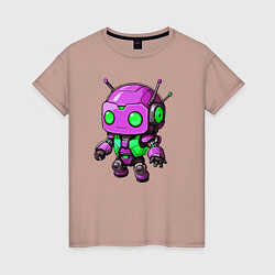 Женская футболка Фиолетовый робот инопланетянин