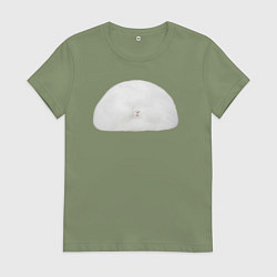 Женская футболка Большой пушистый белый кролик