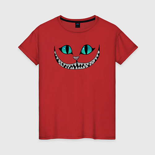 Женская футболка Улыбка кота Чешира / Красный – фото 1