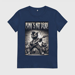 Женская футболка Black kitten - punks not dead