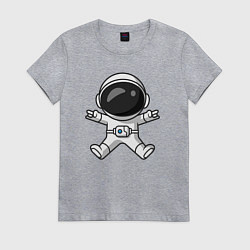 Футболка хлопковая женская Spaceman rock, цвет: меланж