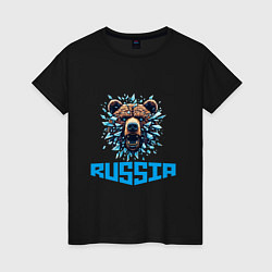 Женская футболка Russian bear head