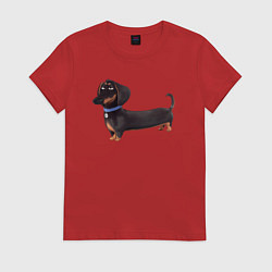 Женская футболка Мультяшная собака такса