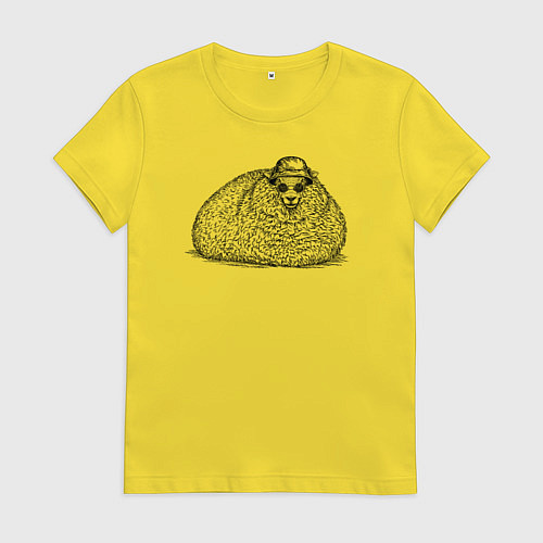 Женская футболка Овечка в панаме / Желтый – фото 1