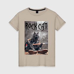 Женская футболка Rock cat - ai art