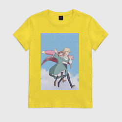 Футболка хлопковая женская Софи Хаттер Хаул, цвет: желтый