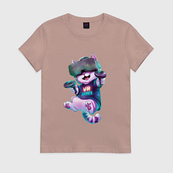 Женская футболка Кот-геймер в VR-шлеме