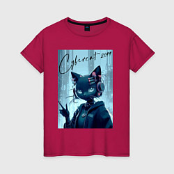 Женская футболка Cybercat 2099 - ai art