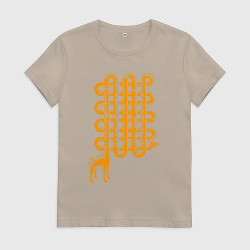 Женская футболка Жирафик лабиринт / Миндальный – фото 1