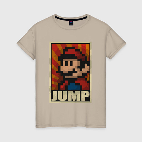 Женская футболка Jump Mario / Миндальный – фото 1