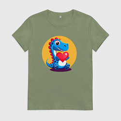 Женская футболка Динозаврик с сердечком