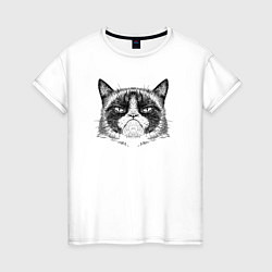 Женская футболка Grumpy cat мем
