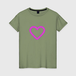 Женская футболка Розовое неоновое сердце