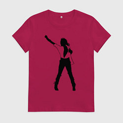 Женская футболка Черный силуэт кричащего Джексона