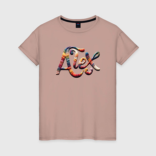 Женская футболка Alex yarn art / Пыльно-розовый – фото 1
