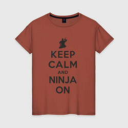 Женская футболка Keep calm and ninja on