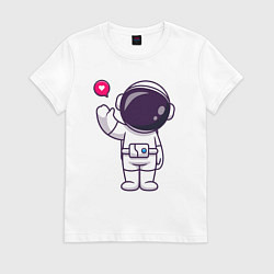 Футболка хлопковая женская Hello spaceman, цвет: белый