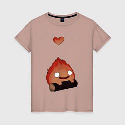 Женская футболка Кальцифер сердце