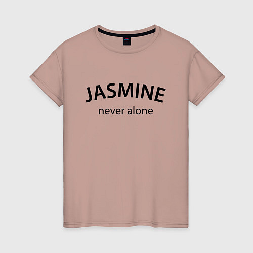 Женская футболка Jasmine never alone - motto / Пыльно-розовый – фото 1