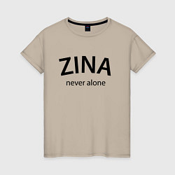 Женская футболка Zina never alone - motto