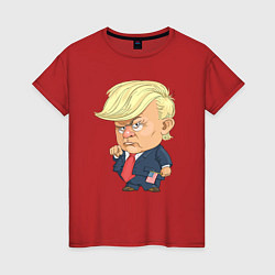 Футболка хлопковая женская Мистер Трамп, цвет: красный