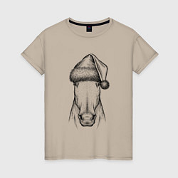 Женская футболка Новогодняя лошадь