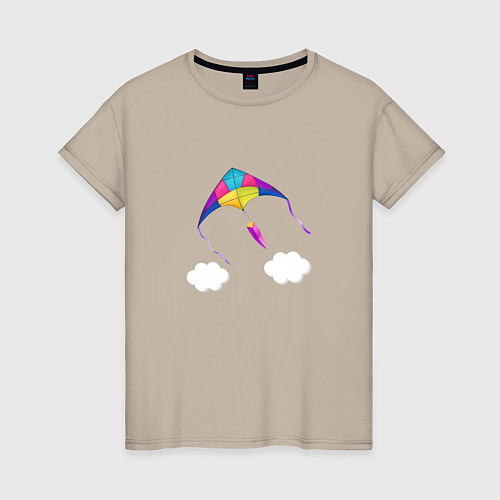 Женская футболка Воздушный змей / Миндальный – фото 1