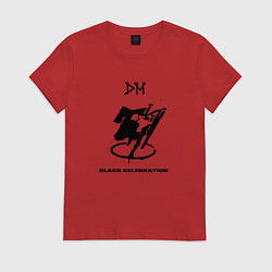 Футболка хлопковая женская Depeche Mode - black celebration box, цвет: красный